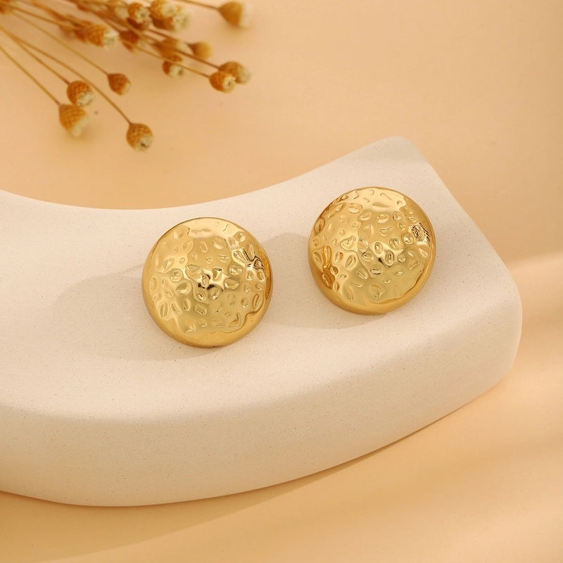 1 Pair Casual Minimalist Streetwear Waves Heart Shape Flower Plating 304 Stainless Steel Ear Studs