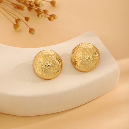 1 Pair Casual Minimalist Streetwear Waves Heart Shape Flower Plating 304 Stainless Steel Ear Studs
