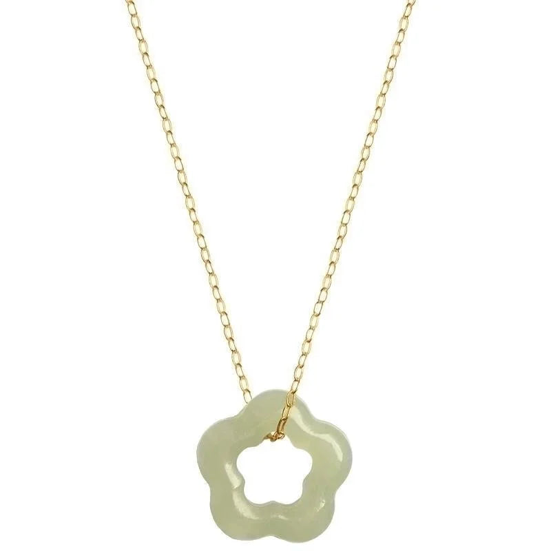 Elegant Flower 304 Stainless Steel Jade Plating