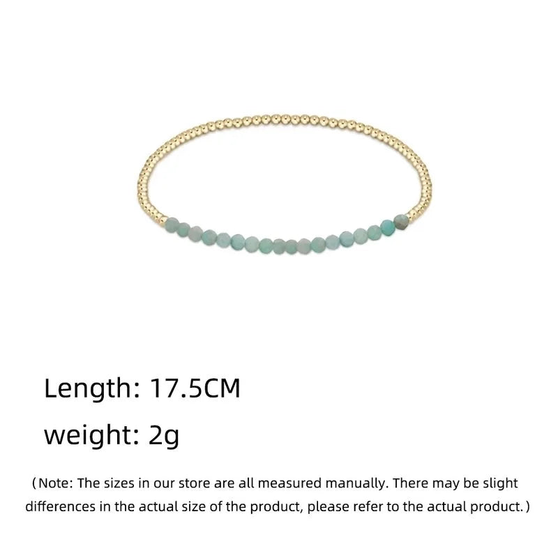 Natural Stone Copper Beaded Knitting Geometric Bracelets