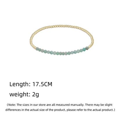 Natural Stone Copper Beaded Knitting Geometric Bracelets