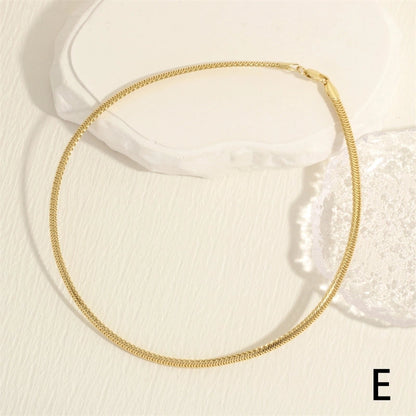 Minimalist Solid Color Copper Plating 18k Gold Plated Choker