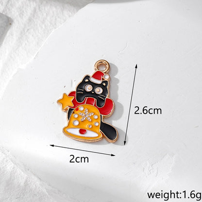 10 PCS/Package Alloy Santa Claus Pendant Jewelry Accessories