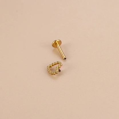 1 Piece Lip Rings Fashion Heart Shape Pure Titanium Plating