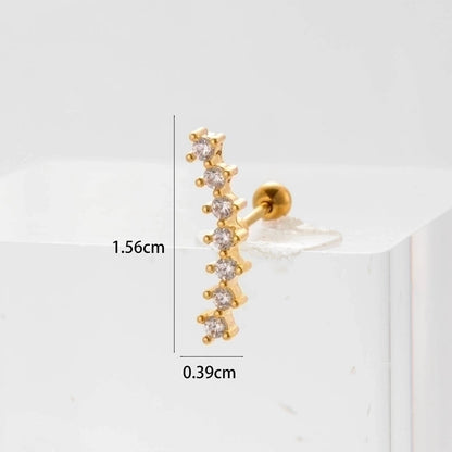 Ear Cartilage Rings & Studs Flower 316L Stainless Steel Copper Inlaid Zircon