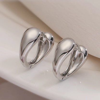 1 Pair Minimalist Commute Geometric Copper 18K Gold Plated Earrings