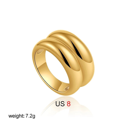 IG Style Elegant Geometric Copper Mixed Metal Rings