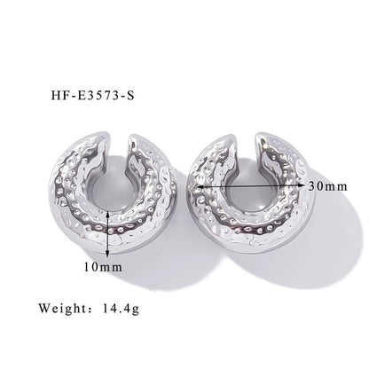 1 Piece Minimalist Classic Style Solid Color Plating 304 Stainless Steel Ear Cuffs