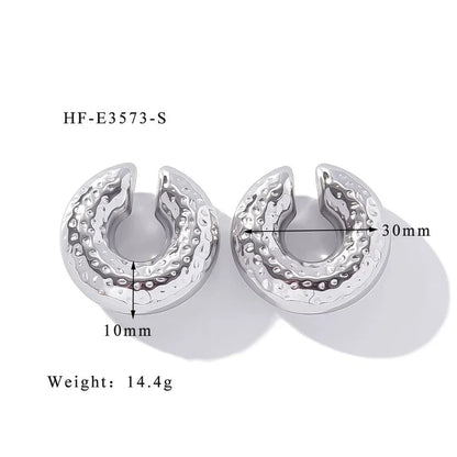 1 Piece Minimalist Classic Style Solid Color Plating 304 Stainless Steel Ear Cuffs