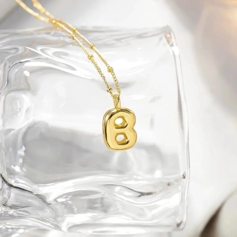 Minimalist Streetwear Letter Copper K Gold Plated Pendant Necklace