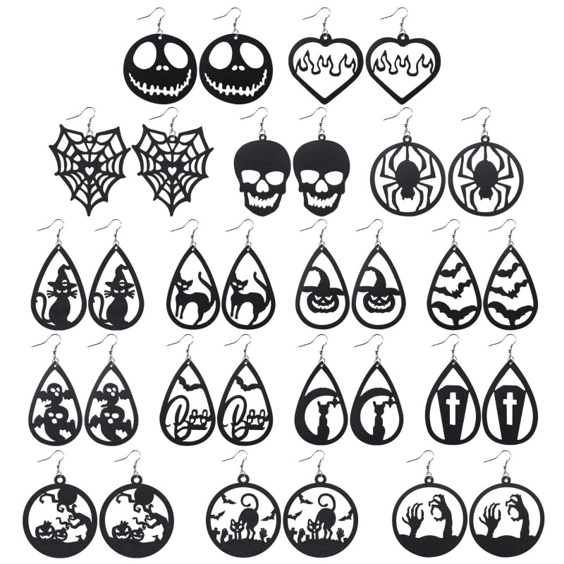 1 Pair Punk Water Droplets Pu Leather Drop Earrings