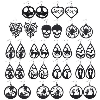 1 Pair Punk Water Droplets Pu Leather Drop Earrings