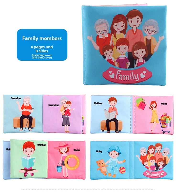Hot Sale Enlightenment Early Education Baby Cloth Book English Animal Transport Cognitive Book Baby Cloth Book