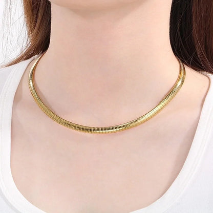 Elegant Minimalist Streetwear Solid Color 304 Stainless Steel 18K Gold Plated Choker