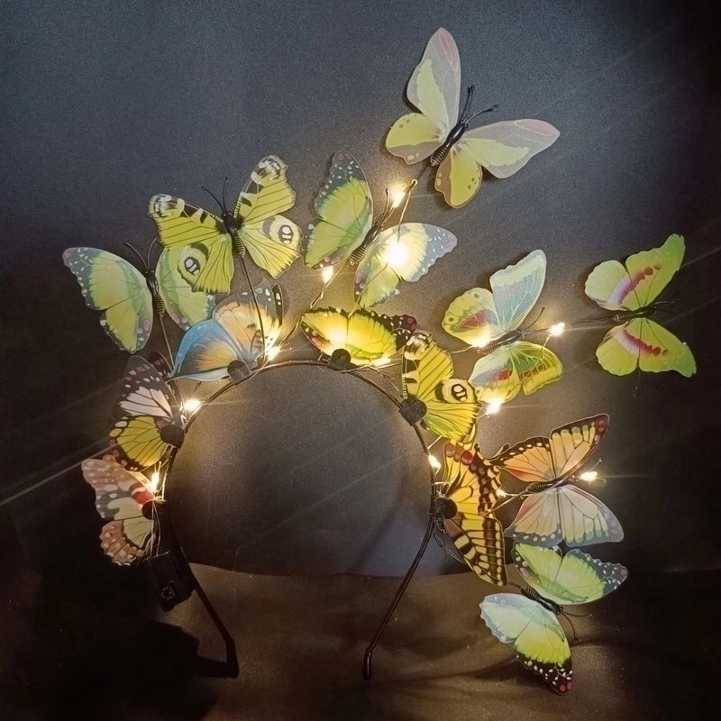 Luminous Hairband Christmas Butterfly Headband Concert Headwear Scenic Spot Night Market Tourist Scene Source