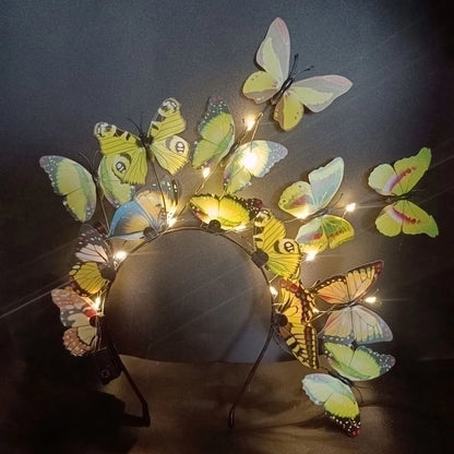 Luminous Hairband Christmas Butterfly Headband Concert Headwear Scenic Spot Night Market Tourist Scene Source