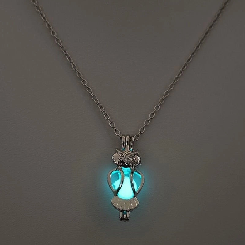 Luminous Hollow Diy Cage Christmas Tree Women's Necklace