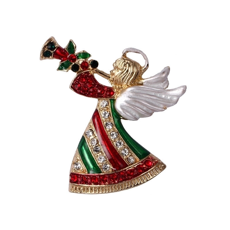 Fashion Pin Christmas Tree Alloy Plating Rhinestones Women'S Brooches