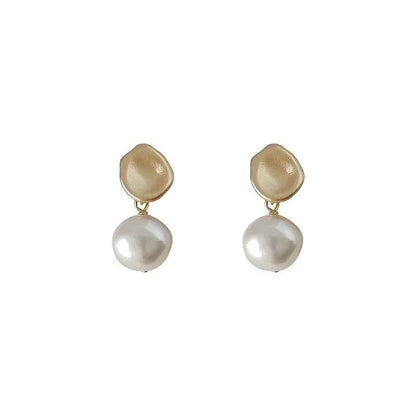 1 Pair Elegant Retro Geometric Freshwater Pearl Earrings