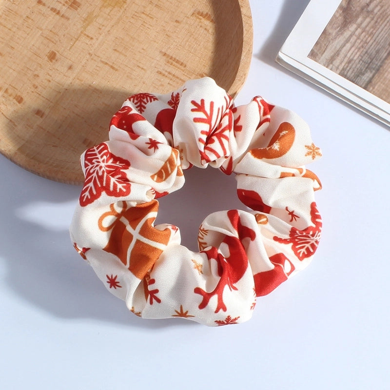 Classic Style Women's Plaid Snowflake Cloth Hair Tie