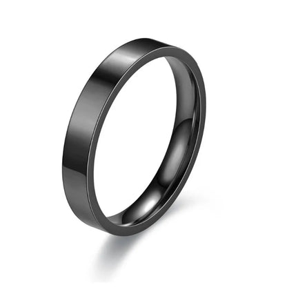 Minimalist Solid Color Stainless Steel 18K Gold Plated Rings