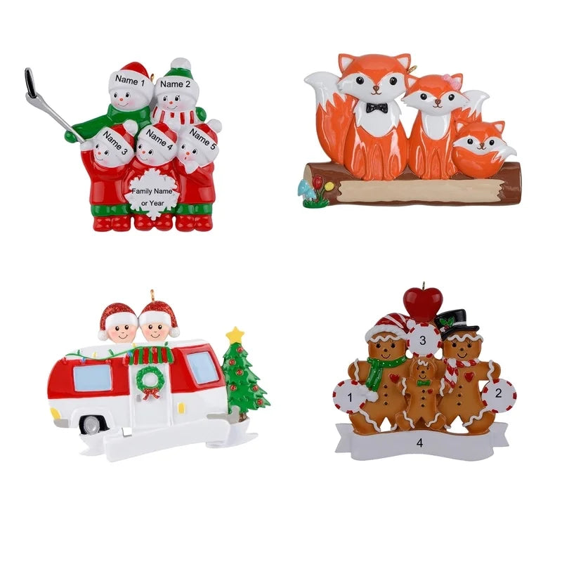 Christmas Cartoon Style Bear Snowman Resin Indoor Party Festival Hanging Ornaments