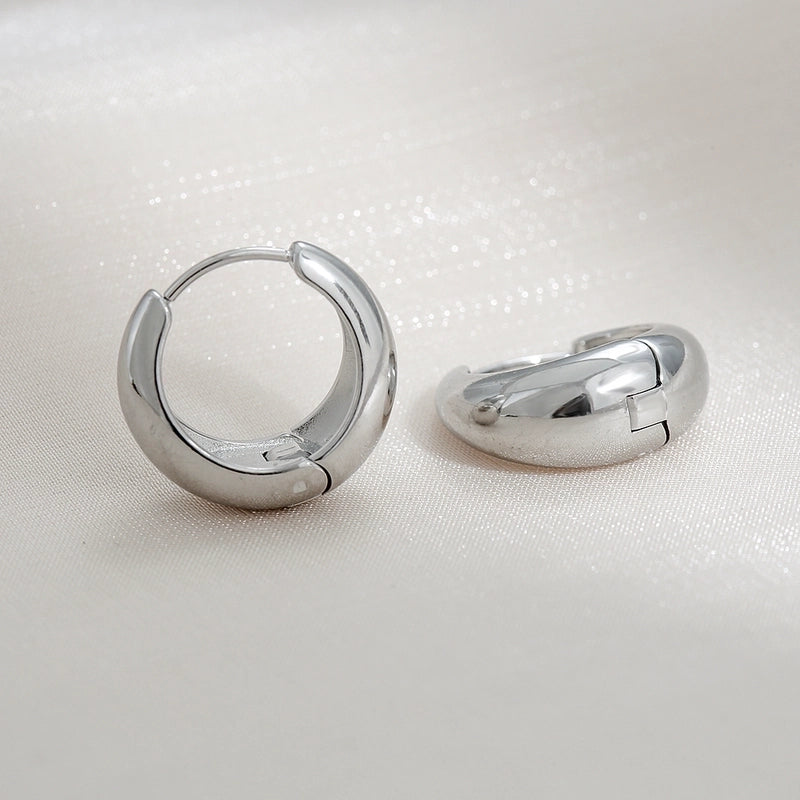 1 Pair Basic O-Shape Round 304 Stainless Steel 18K Gold Plated Earrings