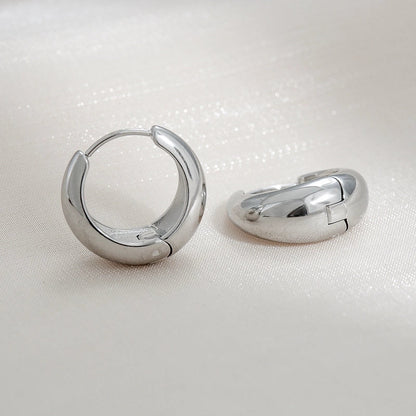 1 Pair Basic O-Shape Round 304 Stainless Steel 18K Gold Plated Earrings