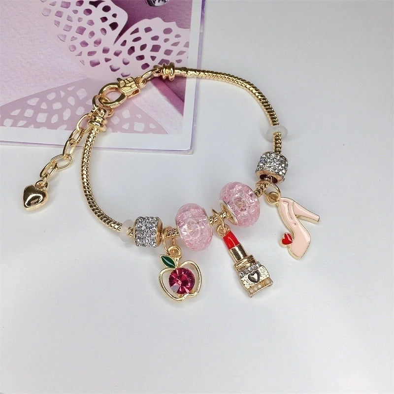 Cute Minimalist Dolphin Heart Shape Flower Stainless Steel Alloy Resin Rhinestones Bangle In Bulk