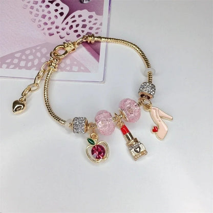 Cute Minimalist Dolphin Heart Shape Flower Stainless Steel Alloy Resin Rhinestones Bangle In Bulk