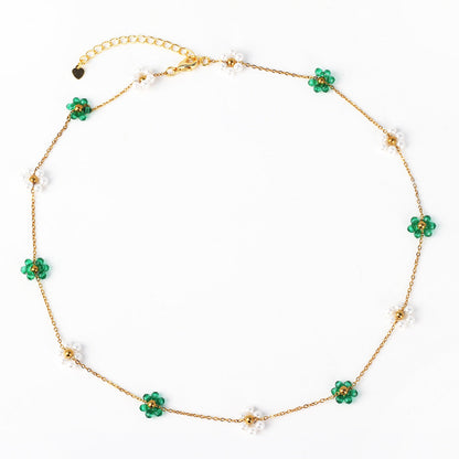 Moderate Luxury Little Daisy Flower Rose Petal Flower Copper Diamond Inlay Stud Earrings