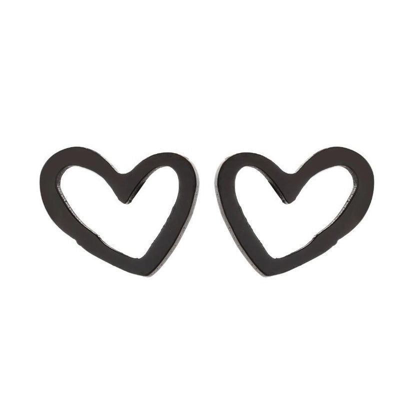 1 Pair Fashion Heart Shape 304 Stainless Steel 18K Gold Plated Ear Studs