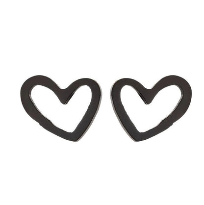 1 Pair Fashion Heart Shape 304 Stainless Steel 18K Gold Plated Ear Studs