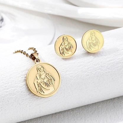 Vintage Style Geometric 304 Stainless Steel 18K Gold Plated Plating Earrings Necklace