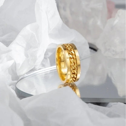 Hip-hop Geometric Stainless Steel Plating Rings