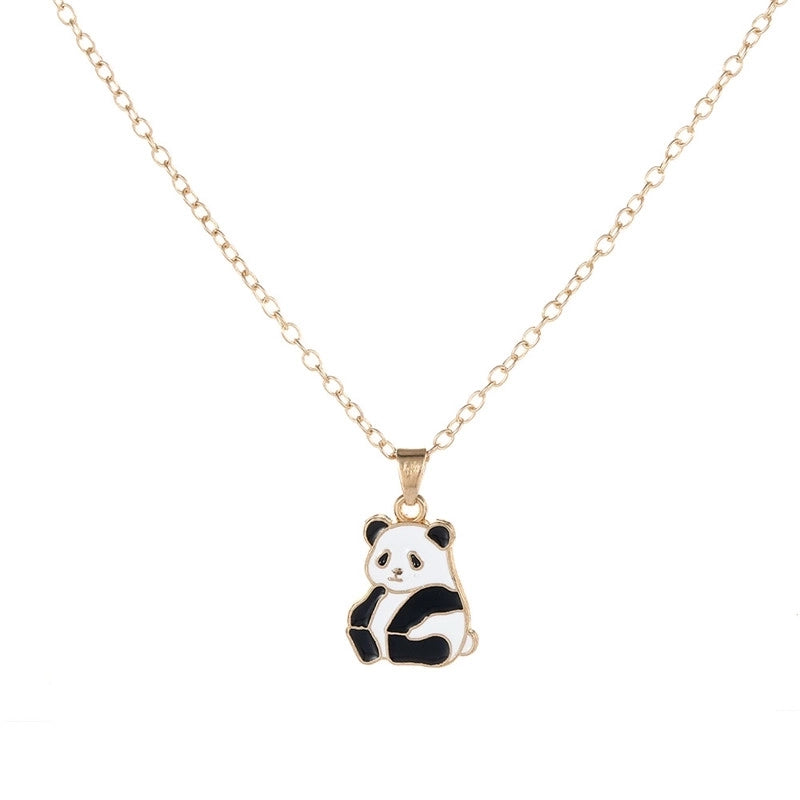 Cartoon Style Cute Panda K Gold Plated 201 Stainless Steel Zinc Alloy Pendant Necklace