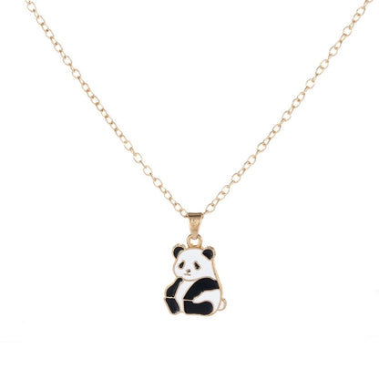 Cartoon Style Cute Panda K Gold Plated 201 Stainless Steel Zinc Alloy Pendant Necklace