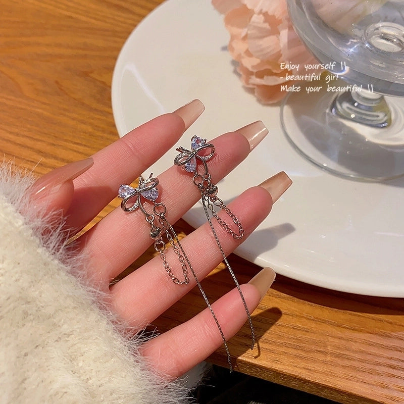 Fashion Geometric Star Flower Imitation Pearl Alloy Tassel Women\'s Drop Earrings 1 Pair