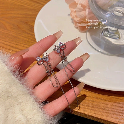 Fashion Geometric Star Flower Imitation Pearl Alloy Tassel Women\'s Drop Earrings 1 Pair