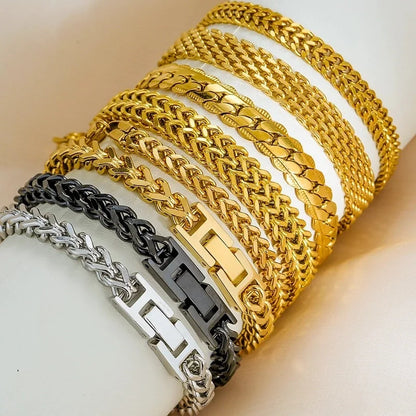 Hip-Hop Punk Minimalist Geometric 304 Stainless Steel Stainless Steel Bracelets In Bulk