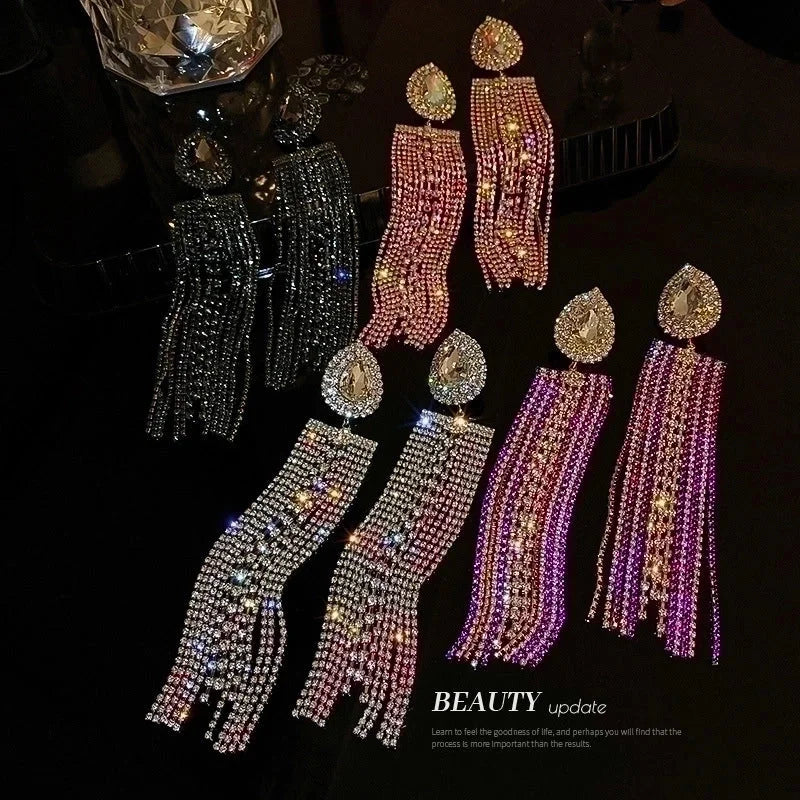 Fashion Geometric Diamond Copper Artificial Gemstones Earrings