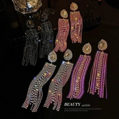 Fashion Geometric Diamond Copper Artificial Gemstones Earrings