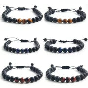 Retro Geometric Natural Stone Bracelets In Bulk
