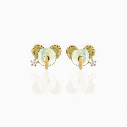 Fashion Animal Brass Artificial Gemstones Earrings Ear Studs