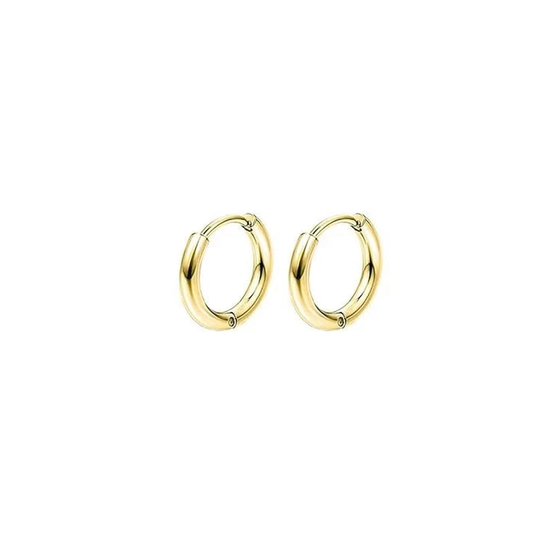 1 Pair Vintage Style Minimalist Round 304 Stainless Steel 18K Gold Plated Stainless Steel Earrings