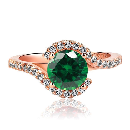 Fashion Classic Copper Plated Rose Gold Micro-set Zircon Ring