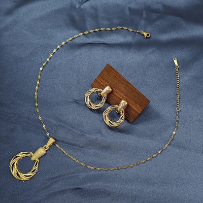 Elegant Classical Geometric 304 Stainless Steel Plating Jewelry Set