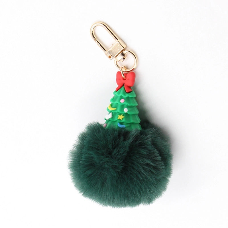 Cute Christmas Tree Santa Claus Snowman Polyester Silica Gel Christmas Unisex Bag Pendant Keychain