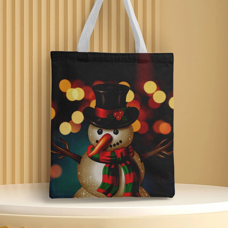 Christmas Unisex Polyester Christmas House Christmas Tree Santa Claus Cute Square Open Handbag