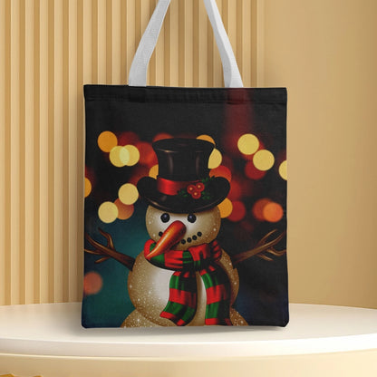 Christmas Unisex Polyester Christmas House Christmas Tree Santa Claus Cute Square Open Handbag